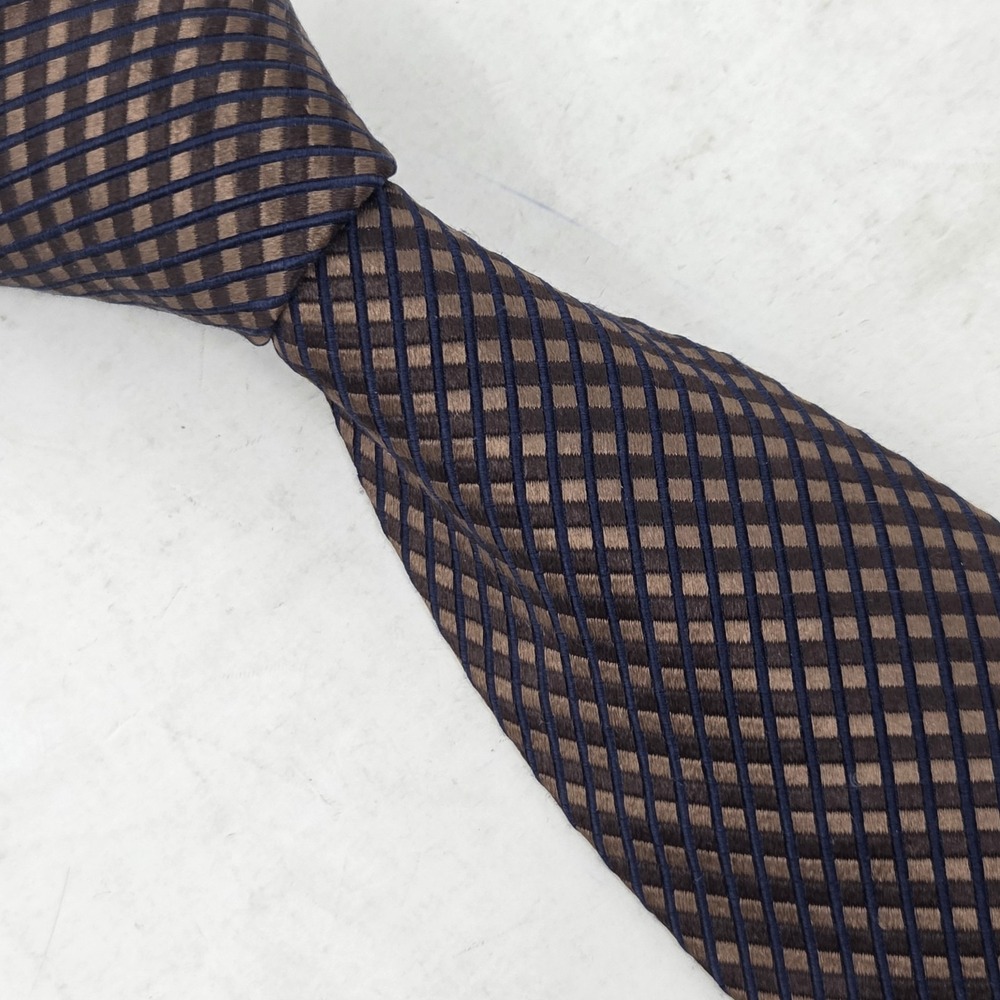 Donald J. Trump Signature Collection Mens Tie Brown Geometric Silk